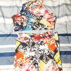 Bra and biker short set